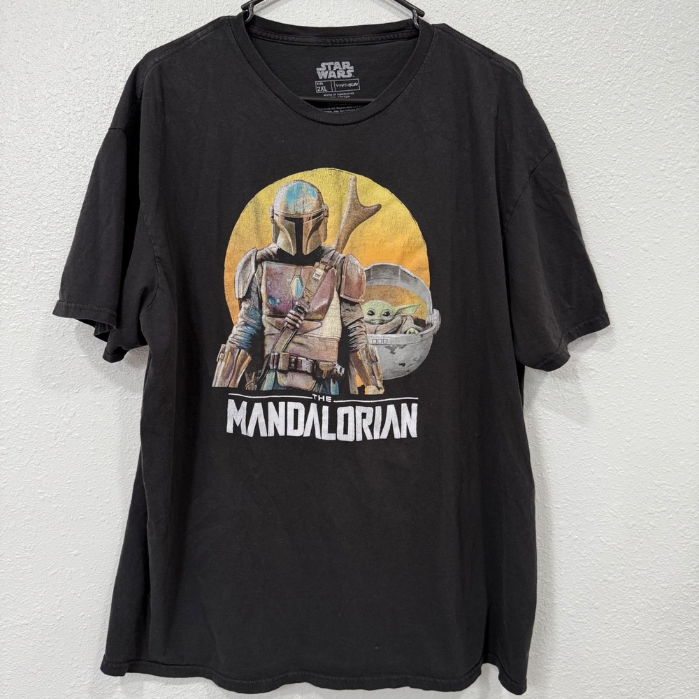 Star Wars The Mandalorian The‎ Child Baby Yoda Graphic T Shirt Size 2XL Black